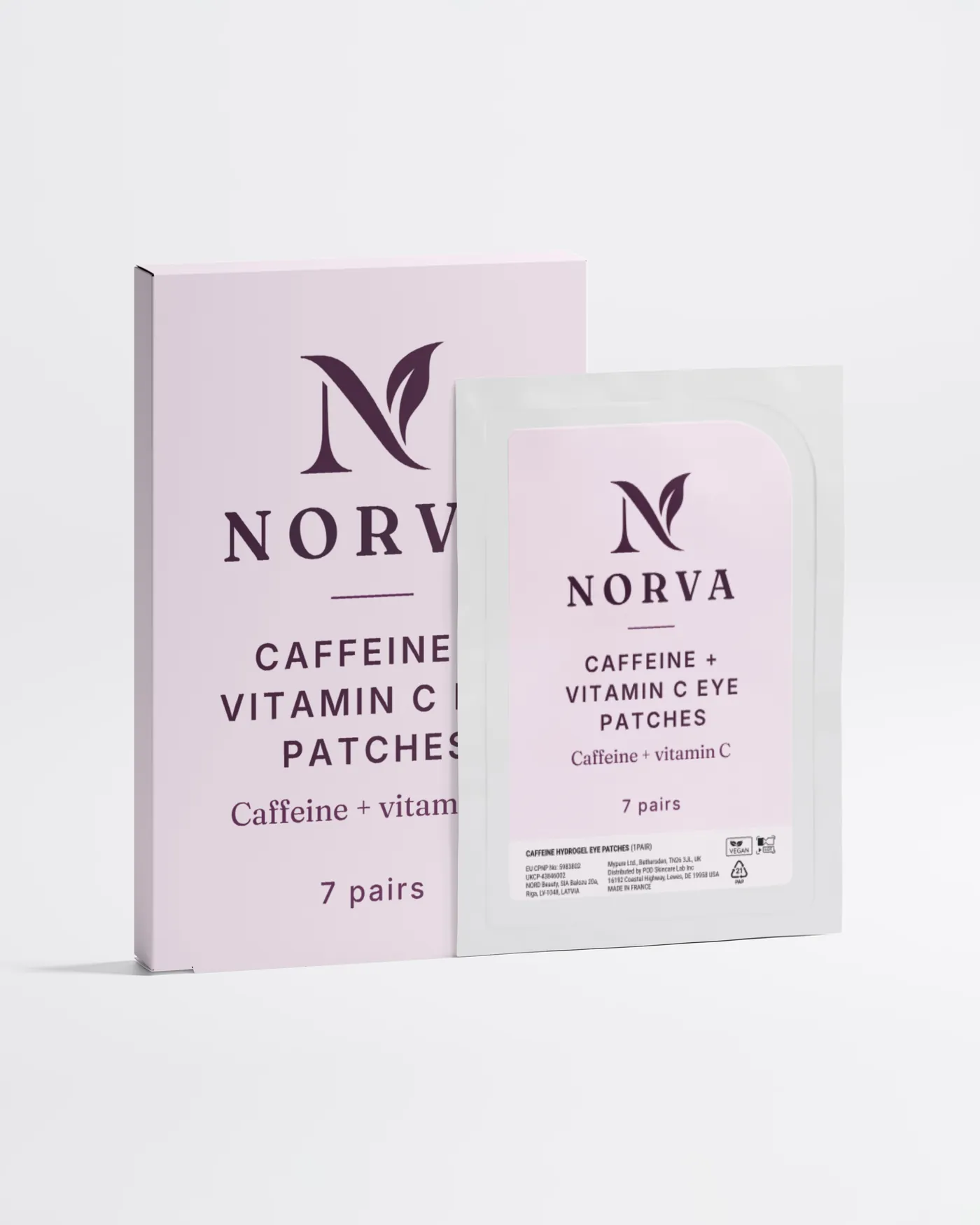 Norva Caffeine + Vitamin C Eye Patches with its box