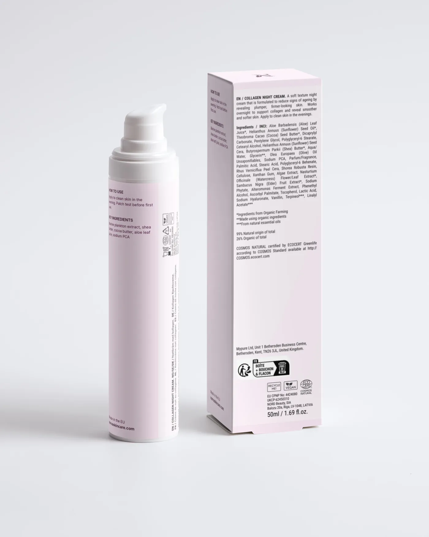 Norva Marine Anti-Ageing Night Cream back of pack