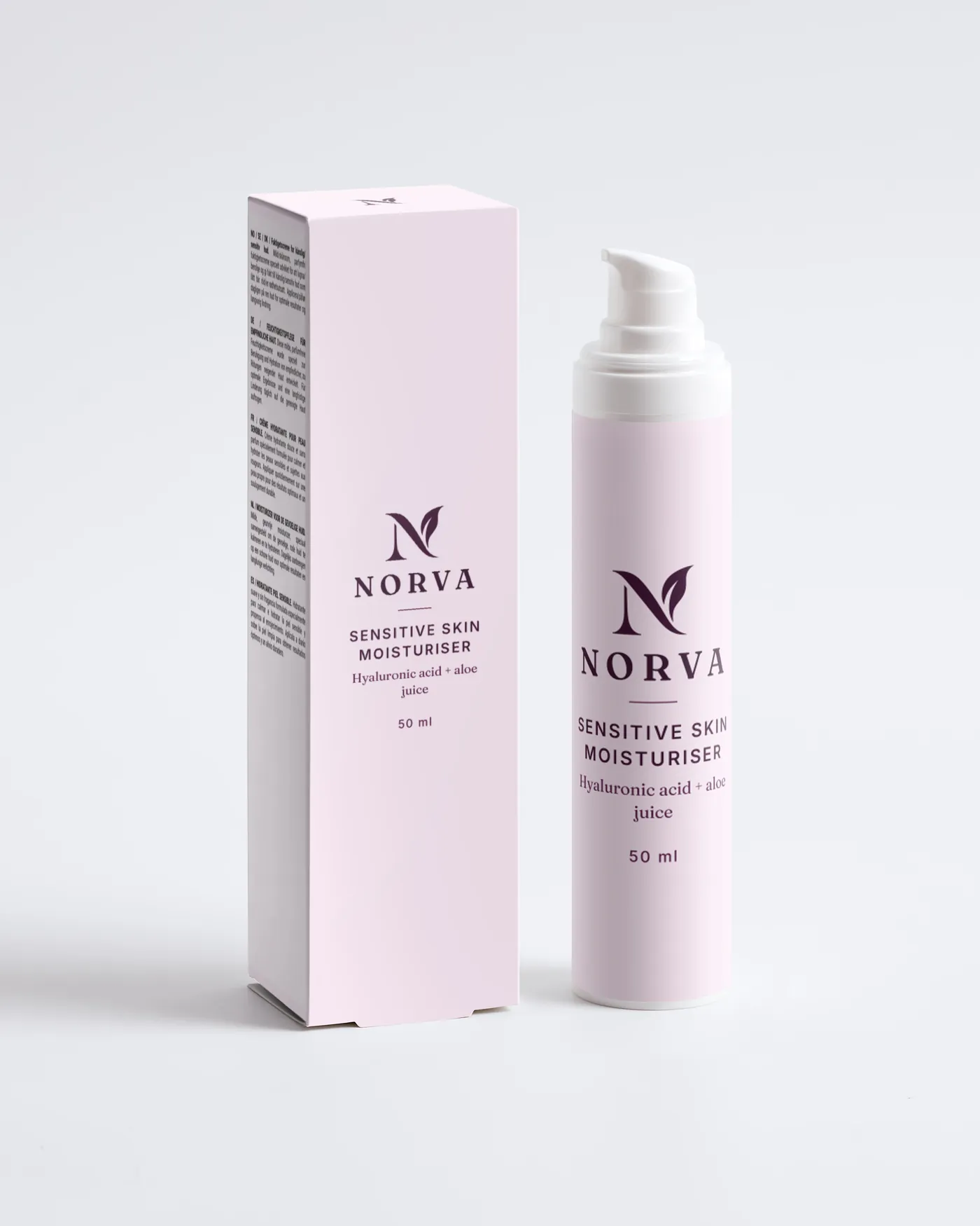 Norva Sensitive Skin Moisturiser with its box